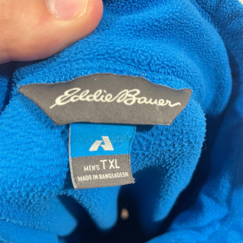 Eddie Bauer First Ascent‎ Mens TXL Blue Quarter Zip Fleece Pullover Jacket Tall - Picture 8 of 9